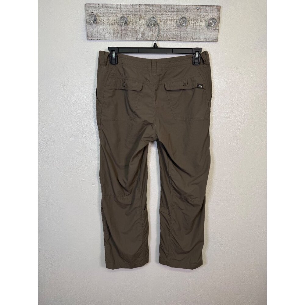 The North Face Womens Nylon Roll-Up Pants 10 Khaki Drawstring Waist Outdoor - Picture 3 of 15